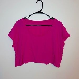 Hot Pink Crop Tee | OS | American Apparel